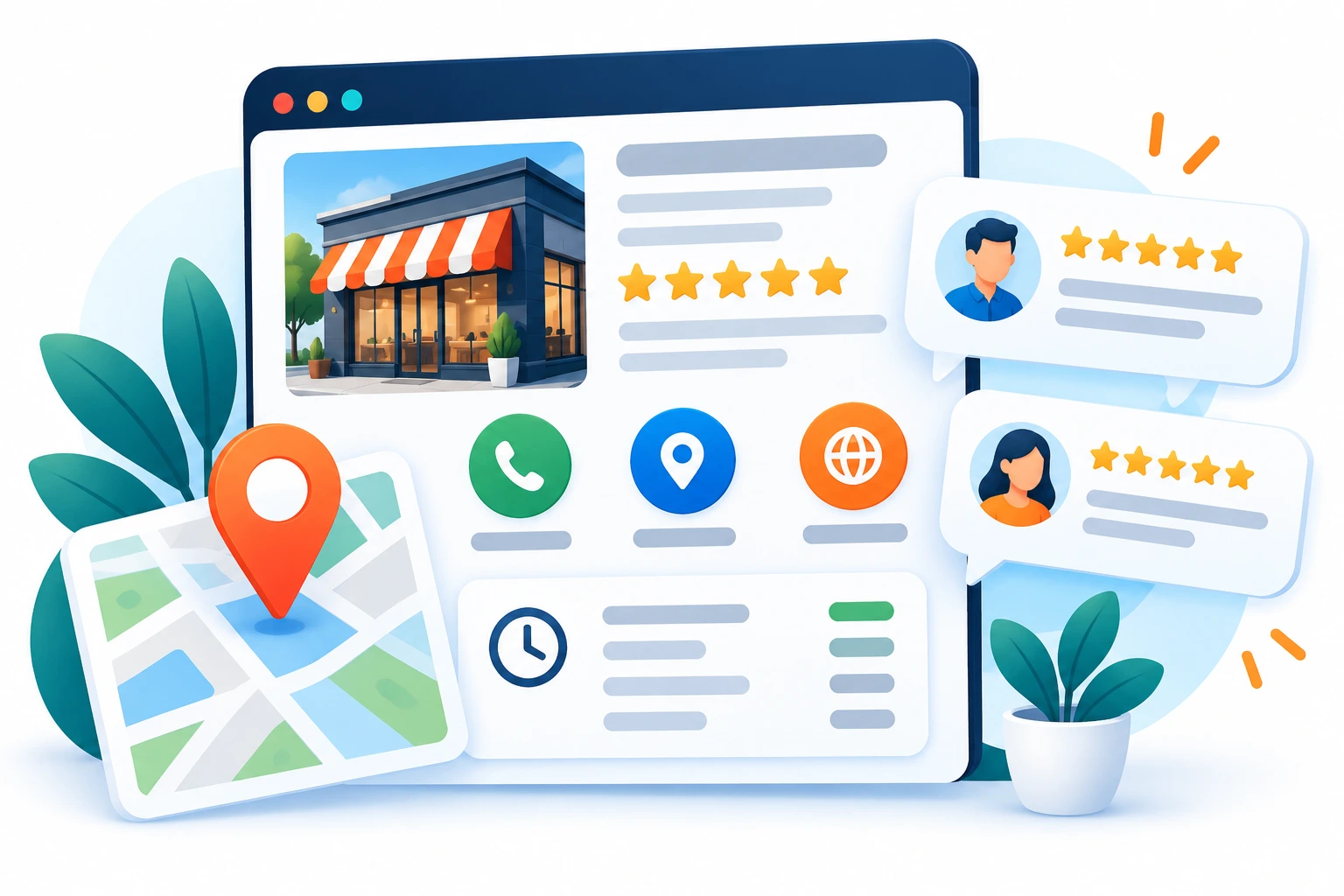 Completed Google Business Profile with photos and customer reviews